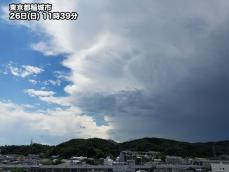 東京など関東は雨後の日差しも束の間　午後はゲリラ豪雨に注意