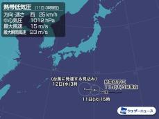 熱帯低気圧が小笠原諸島に接近　台風に発達する可能性も