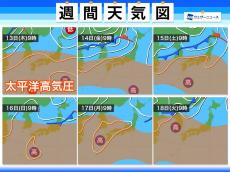 今週後半は東海から西日本で暑さ厳しい　猛暑日が続く所も