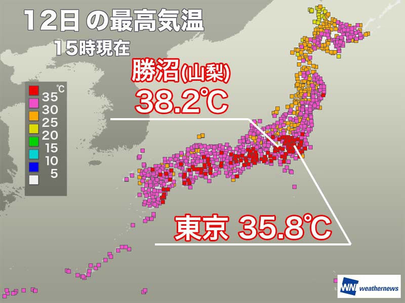 東京は3日連続の猛暑日　週末は西・東日本でさらに厳しい暑さも
