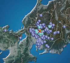 岐阜県で震度3の地震発生
