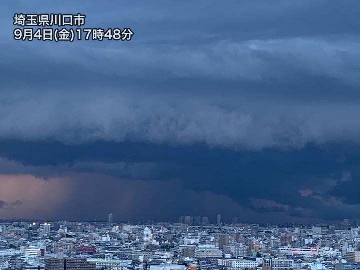 埼玉県で危険な雲が出現　ゲリラ豪雨や竜巻、落雷に警戒