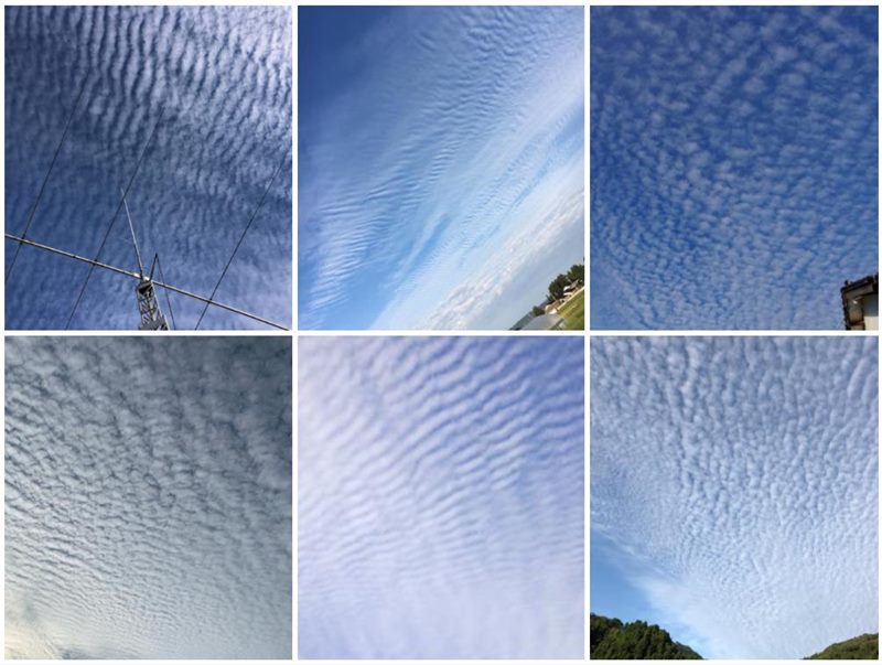 秋分の日に秋空広がる　西日本や北陸でうろこ雲や波状雲が出現