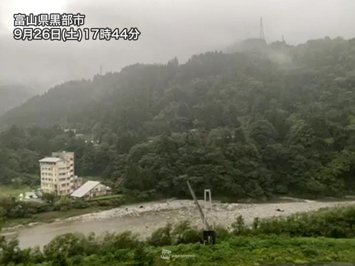 北陸で局地的に雨が強まる　明日27日(日)も強雨に注意