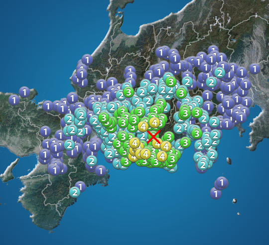 静岡県・愛知県・長野県で震度4の地震発生　津波の心配なし