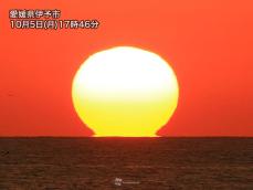 瀬戸内海で”だるま夕日”が出現　今夜の冷え込みの予兆