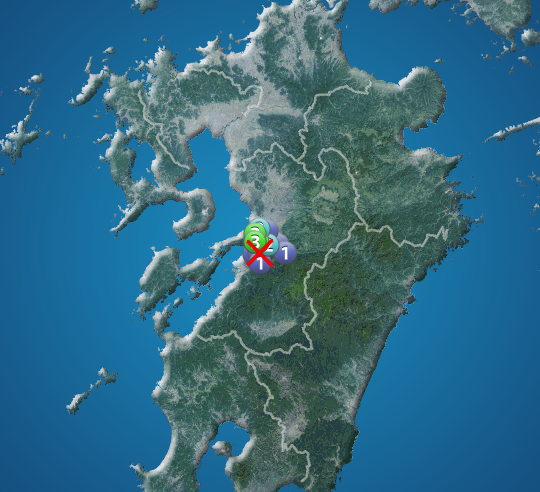 熊本県で震度3の地震発生