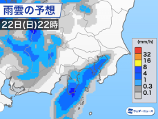 東京で今夜はにわか雨に注意