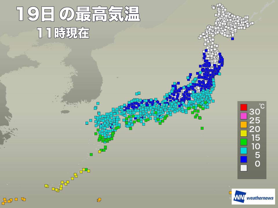 北日本は昼間も氷点下の気温　北海道はほぼ全道で「真冬日」