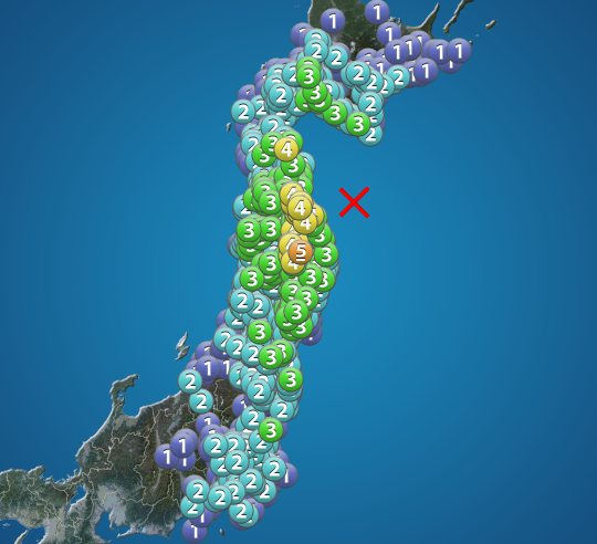 青森県東方沖でM6.5の地震　岩手で震度5弱　津波被害の心配なし