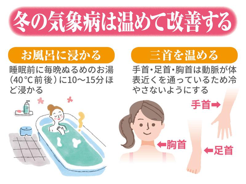 気象病に悩む“低気圧女子” 冬は体を温めるべし