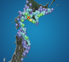 北海道・道南で震度4を観測する地震　津波の心配なし　M5.4