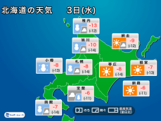 北海道は今季一番の寒さか　旭川などは最高気温-10℃以下の予想