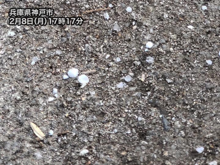 神戸や大阪など関西でアラレ 今夜は雪が強まり内陸部で積雪のおそれ 記事詳細 Infoseekニュース