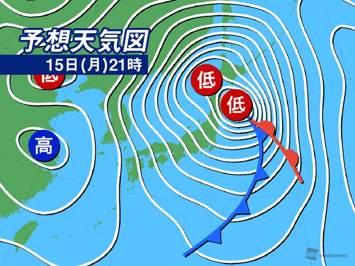 地震被害の大きい宮城や福島など午後から強い雨と暴風に　土砂災害の発生に警戒