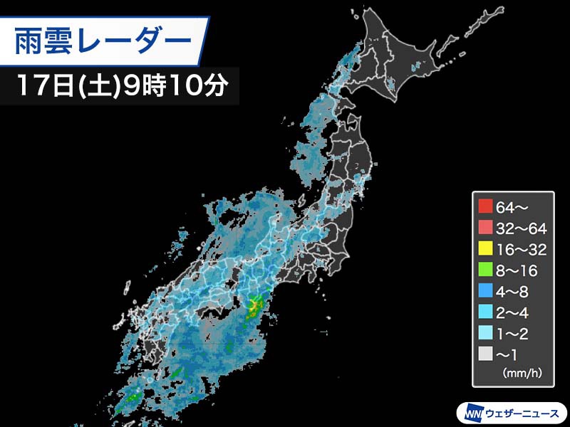 全国的に雨で激しい雨に注意　関東は今夜が雨のピーク