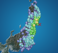 岩手県・宮城県で震度4の地震発生