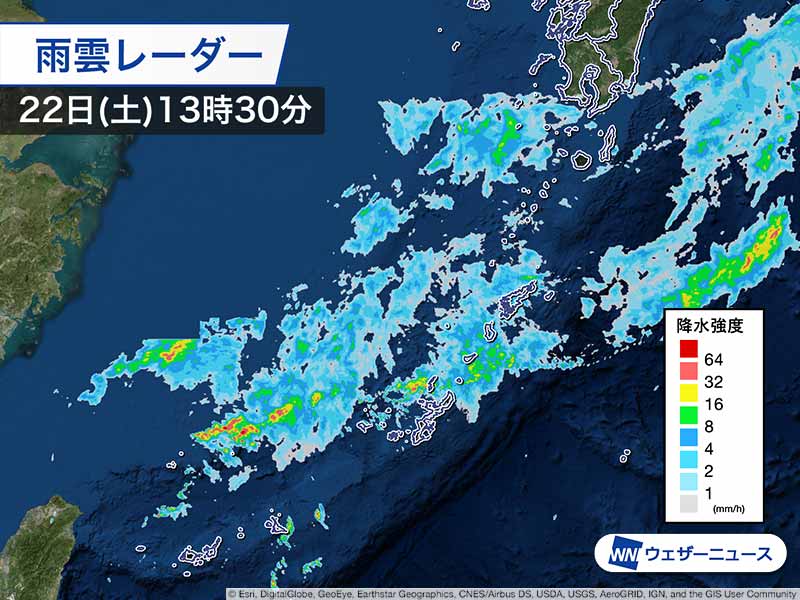 沖縄　本島地方は恵みの雨だが雷雨注意　先島諸島は少雨続く