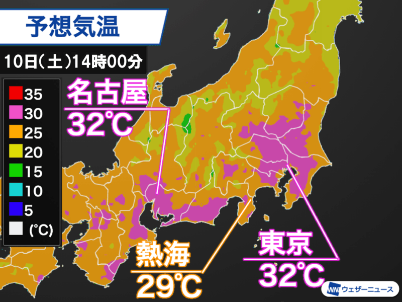 明日は日差し届き東京は今年一番の暑さ　急な雨にも注意