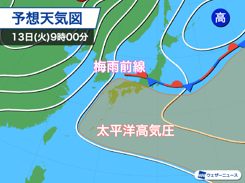 梅雨前線の活動は徐々に弱まる　今週は本州で続々と梅雨明けか