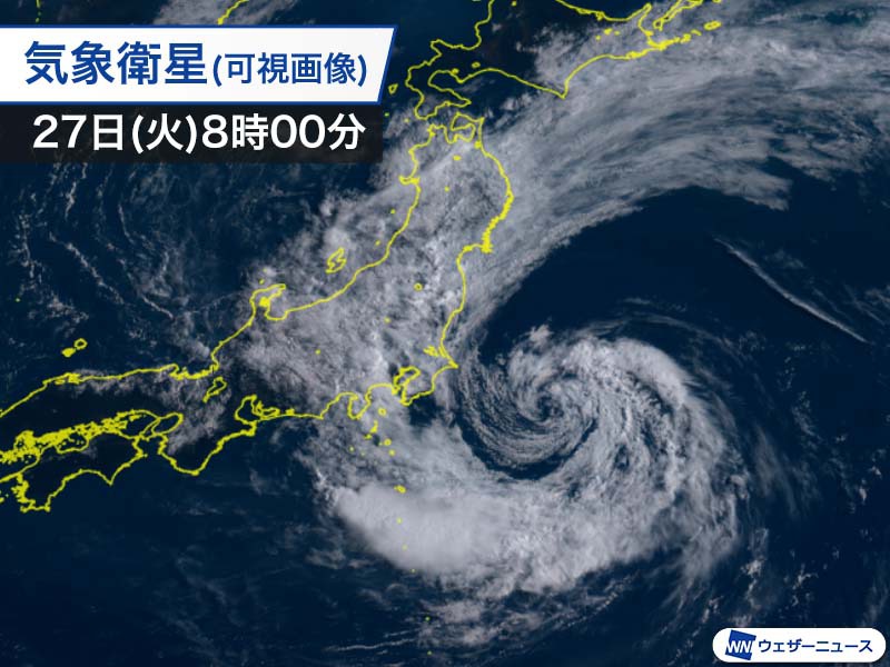 台風8号は中心から離れた所に活発な雨雲　広範囲で強い雨や風に注意