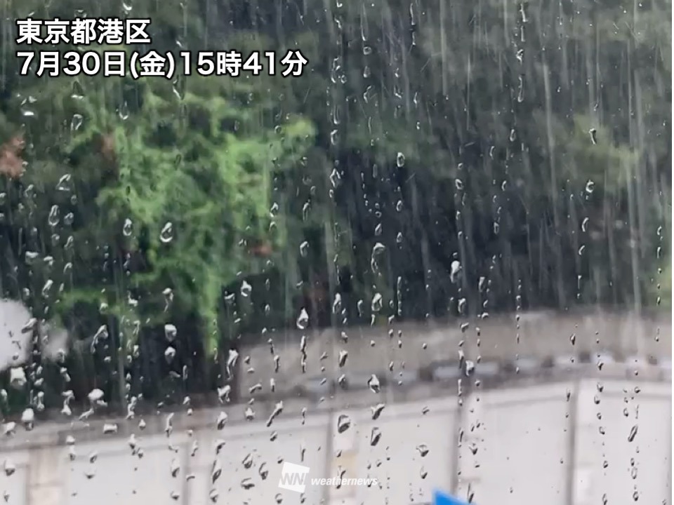 東京23区内に大雨警報発表 今夜にかけてもゲリラ豪雨に注意