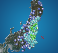 茨城県沖でM6.0の地震　福島・茨城・栃木・宮城で震度3　津波無し