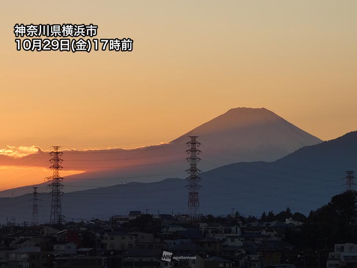 富士山のシルエットが夕焼けにクッキリ 明日も晴天が続く 記事詳細 Infoseekニュース