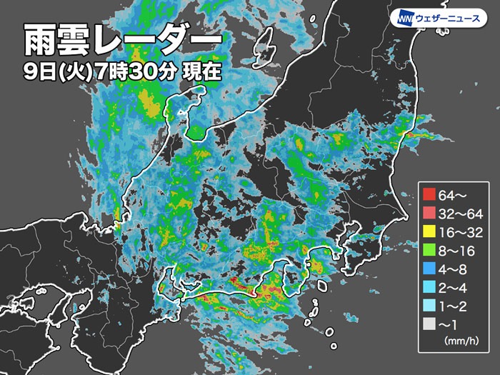 関東は昼前後が雨風のピーク　午後は北日本で荒天に警戒