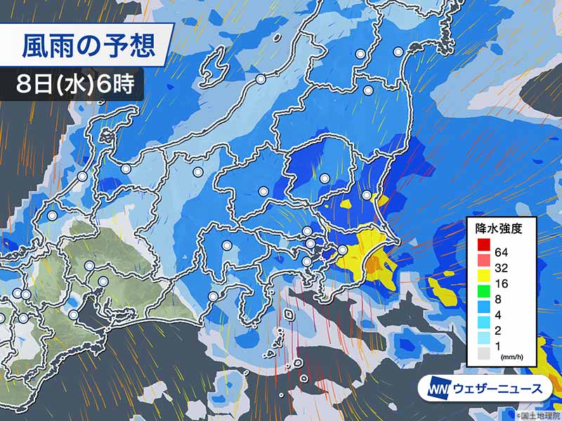 関東は今夜から雨や風が強まる　沿岸部は暴風に警戒を