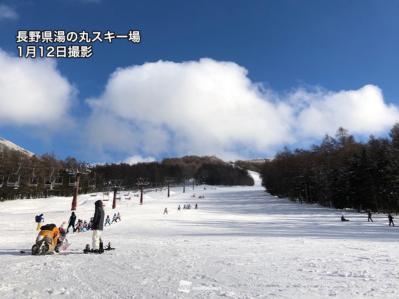 北日本や北陸、長野などのスキー場　週末は新雪たっぷりスキー日和