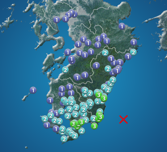 日向灘でM5.0の地震　鹿児島県・宮崎県で震度3　津波の心配なし