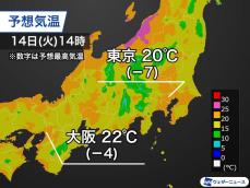 東京や大阪は4月下旬並みの気温　梅雨空で肌寒いくらいに
