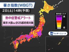 熱中症警戒アラート　東京や大阪など25都府県に発表