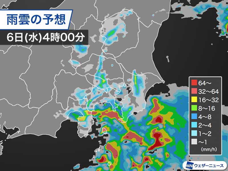 関東は明日未明が雨のピークか　通勤・通学時間まで長引く可能性も