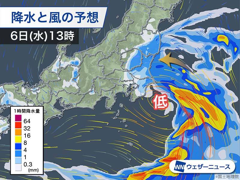 関東は東風で雨雲が発生　低気圧の動き遅く午後も雨が降りやすい