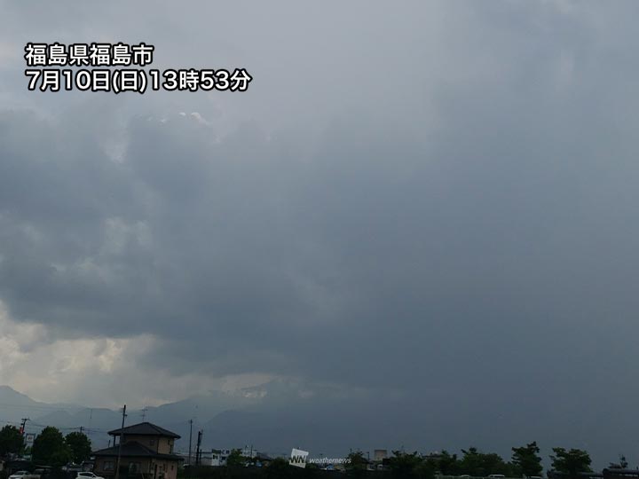 関東や東北の山沿いでゲリラ雷雨　福島県には土砂災害警戒情報