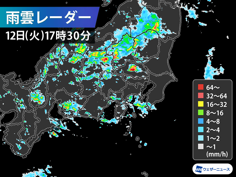 今夜は東京都心でも強雨や雷雨のおそれ