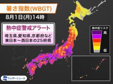 熱中症警戒アラート　今年初の富山を含む25府県に発表　8月1日(月)対象