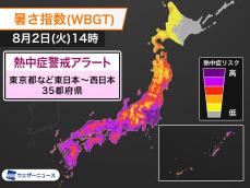 熱中症警戒アラート　今年最多の35都府県に発表　明日2日(火)対象