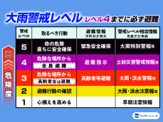 警戒レベル5では手遅れに　レベル4までに必ず避難を