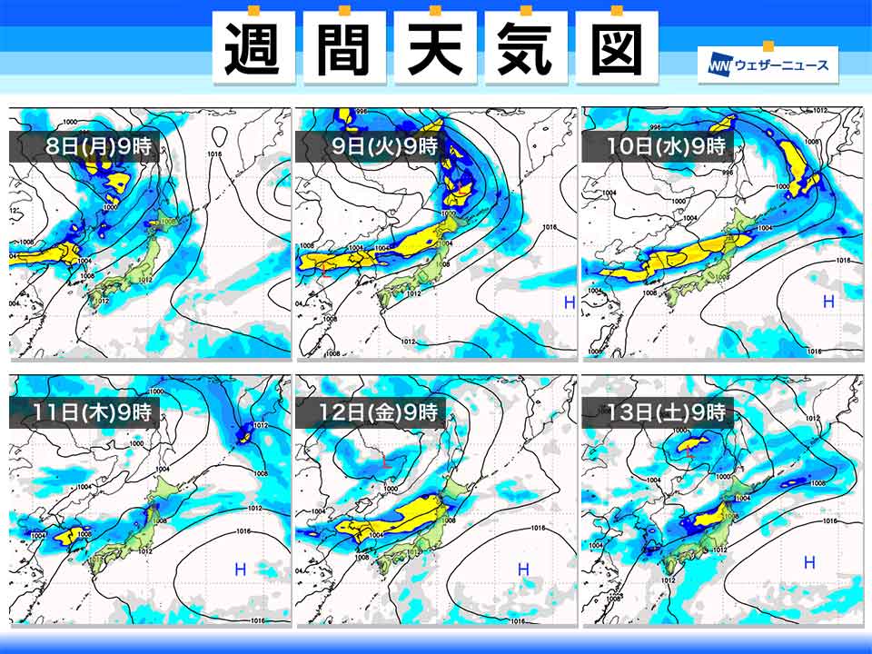 東北、北陸で再び大雨のおそれ　来週は前線停滞し活動が活発に