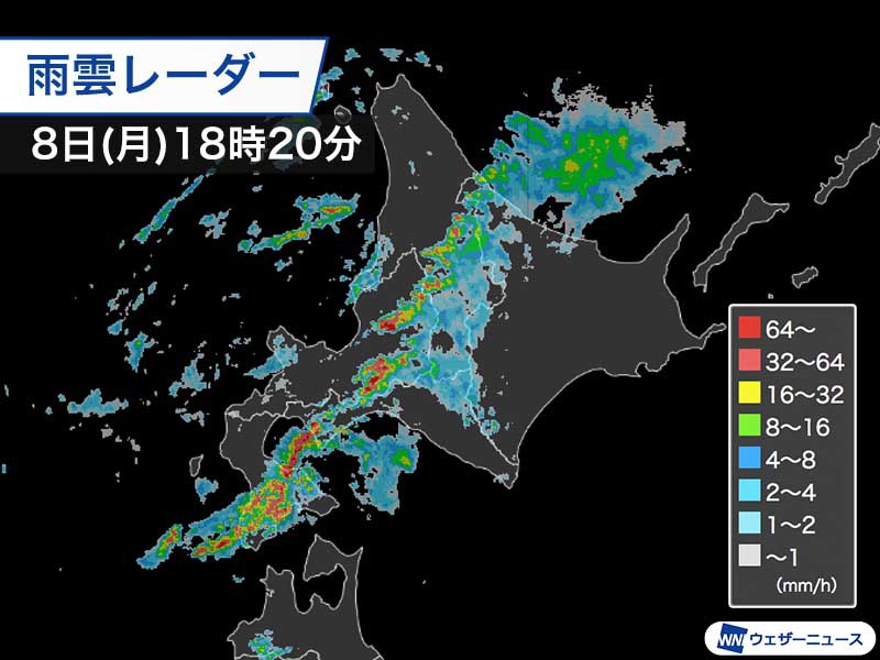 北海道は短時間の激しい雨　今夜にかけて道路冠水など警戒