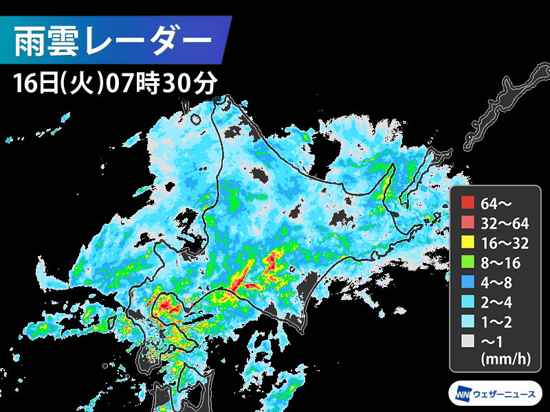 北海道で激しい雨　午前中は強雨に警戒