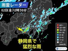 静岡県で1時間に118mmの猛烈な雨　記録的短時間大雨情報