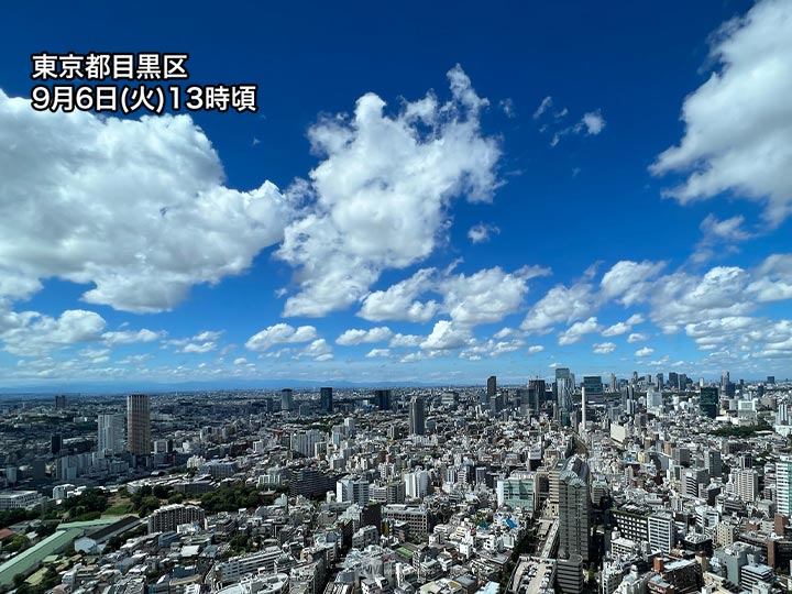 関東は夏を思わせる青い空　にわか雨には要注意