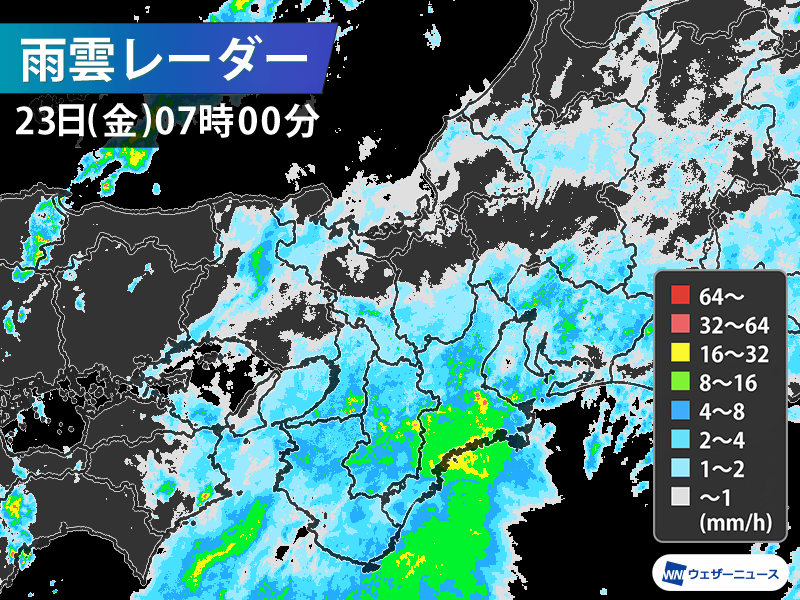 近畿や東海を中心に土砂降りの雨　明日にかけて大雨に警戒