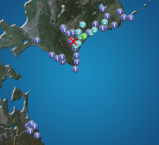 北海道 十勝地方中部でM4.0の地震　最大震度3　津波の心配なし