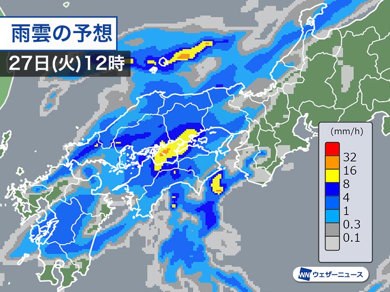 明日は雨エリア拡大で西から天気下り坂　近畿や北陸でも傘の出番