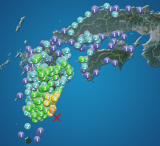 大隅半島東方沖で地震　宮崎県で震度5弱　津波の心配なし
